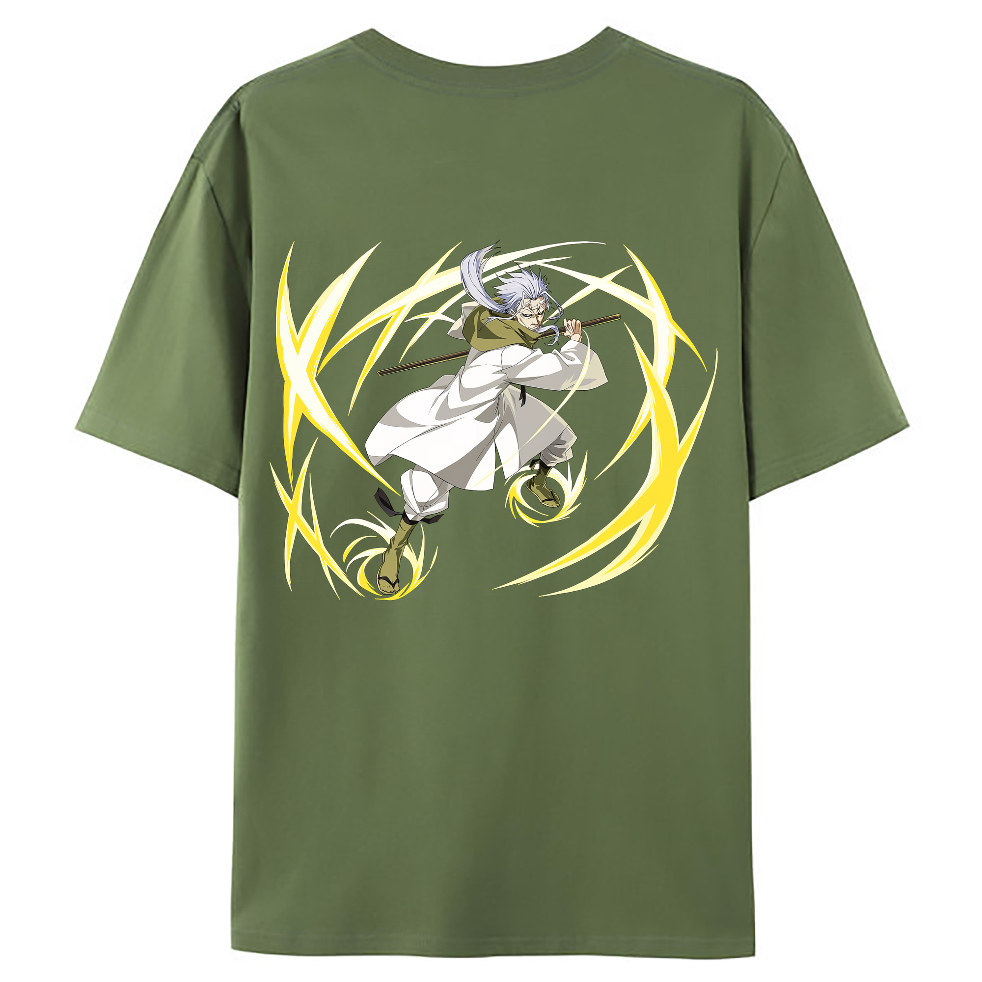 （画像用） 転スラ Regarding Reincarnated to Slime 綿100％ メンズ半袖Tシャツ（バックプリント） 通気性